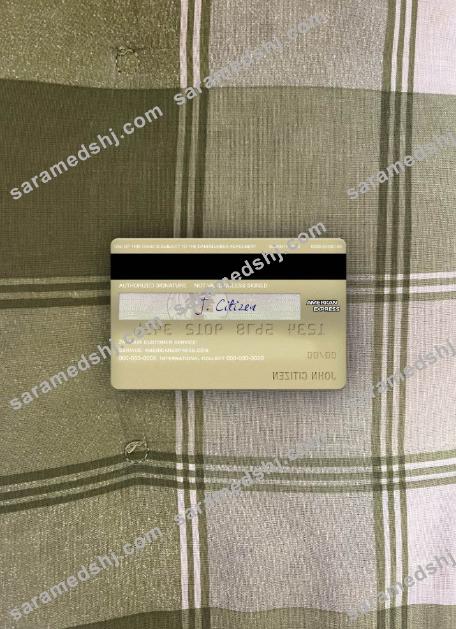 USA Ohio SUTTON bank AMEX Membership Rewards Credit Card photolook back